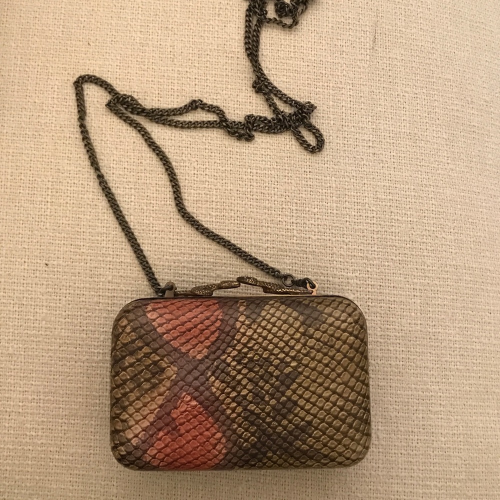 House of Harlow 1960 Marley Olive Snake Clutch